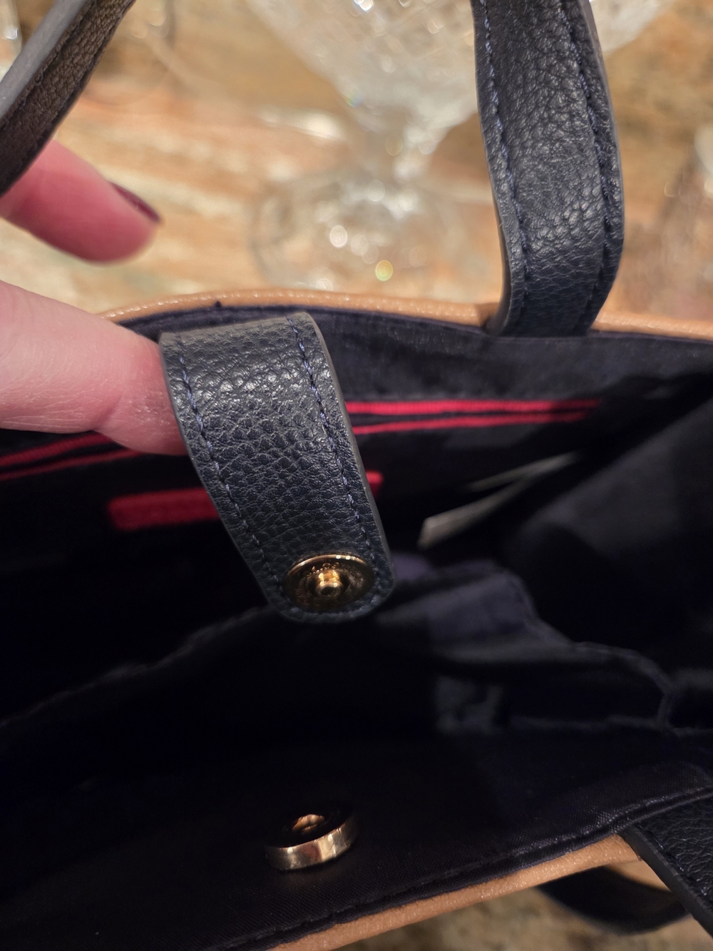 Tommy Hilfiger Tan & Navy  Crossbody Mini Bag With Wallett - Picture 6 of 9